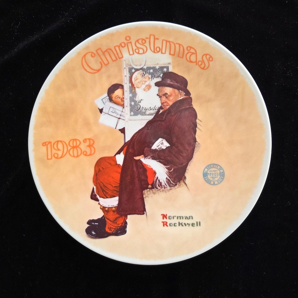 Norman Rockwell 1983 Christmas in the Subway Limited‎ Edition Collector Plate